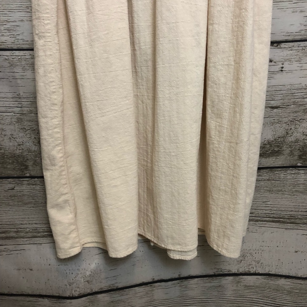 Rachel Oatmeal Cottage Core Button Up Midi Dress - Picture 13 of 16